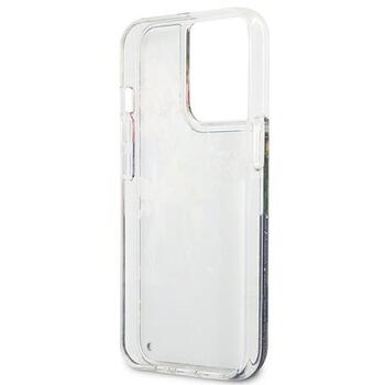 Guess GUHCP13LLFLSB Flower Liquid Glitter Hardcase Защитный чехол для iPhone 13 Pro / 13 6,1
