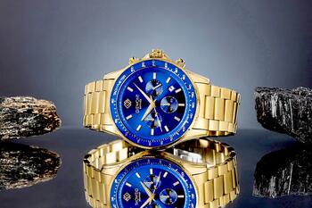 Giewont Chronograph Sapphire Vīriešu rokas pulkstenis GW3520-B5 / zelta/zils (GW3520-B5)