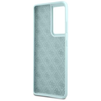 Guess GUHCS21LLSLMGLB Silicone Script Metal Logo Защитный чехол для Samsung Galaxy S21 Ultra G998 / синий (GUHCS21LLSLMGLB)
