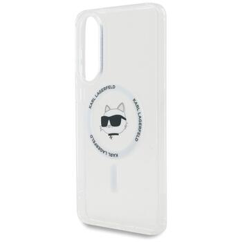 Karl Lagerfeld Button Choupette Head Printed Logo MagSafe Защитный чехол для Samsung Galaxy S25 Edge / белый (KLHMS25EHLSCHH)