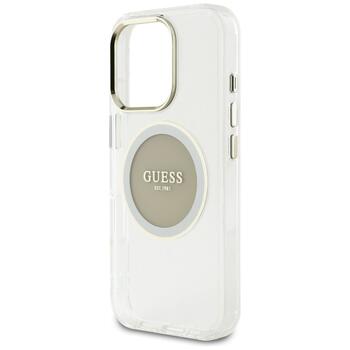 Case Guess IML Metal Colored Circle Classic Logo MagSafe Защитный чехол для iPhone 16 Pro / серый (GUHMP16LHTDRCEDG)