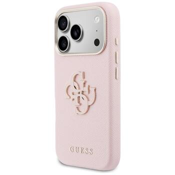 Case Guess FW Resin Logo Защитный чехол для iPhone 17 Pro / розовый (GUHCP17S5PS4RGGP)