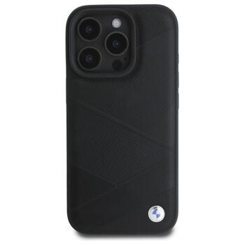 BMW Sign Leather Crossing Lines Pattern Aizsargapvalks priekš Apple iPhone 16 Pro Max (BMHCP16X23RCGPK)