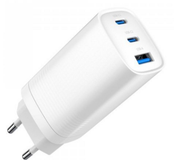 Gembird 3-port 65W GaN USB PD Lādētājs (TA-UC-PDQC65-01-W)