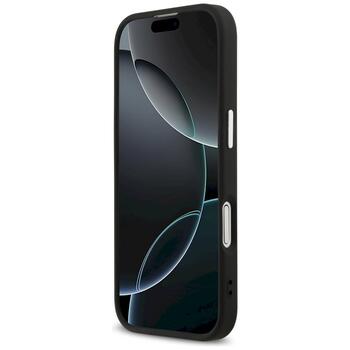 Case Guess 4G Triangle Logo MagSafe Aizsargapvalks priekš iPhone 17 / melns/sudraba (GUHMP17SP4TSRCMK)