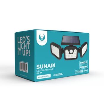 Forever Light SUNARI Saules Lampa LED / FLS-03 74*SMD PIR / 8W / 600lm / 6000K / 2400mAh / Li-Ion (RTV100324)