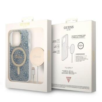 Guess Set GUBPP14LH4EACSB Case+ Charger Защитный чехол для iPhone 14 Pro 6,1