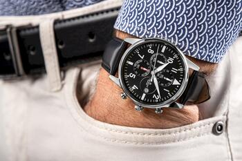 Giewont Vīriešu pulkstenis Chronograph Sapphire GW5630-A2 / melns/sudraba (GW5630-A2)