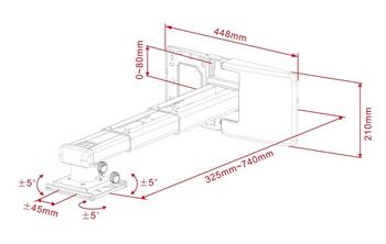 Multibrackets MB-9833 Projektoru sienas tūrētajs 325-740 mm / 15 kg (MB-9833)