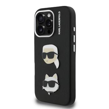 Karl Lagerfeld Grained PU K&CH Heads Case Чехол для Apple iPhone 16 Pro (KLHCP16LPSFDHPK)