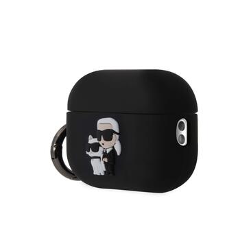 Karl Lagerfeld 3D Logo NFT Karl and Choupette Silicone Case Защитный чехол для AirPods Pro 2 / чёрный (KLAP2RUNKC)