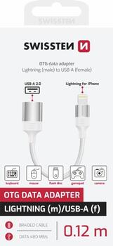 Swissten Textile Lightning - USB-A OTG Адаптер 0.12m (73501218)