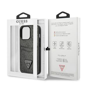 Guess GUHCP13LP4TPK Hardcase 4G Triangle Logo Cardslot Aizsargapvalks priekš iPhone 13 Pro / 13 6,1