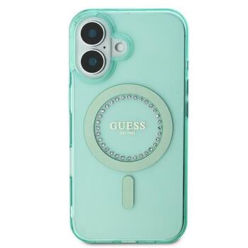 Guess GUHMP16MPFTDTEN Hardcase IML Rhinestones MagSafe Защитный чехол для iPhone 16 Plus 6.7