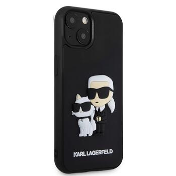 Karl Lagerfeld 3D Rubber Karl and Choupette Case Защитный чехол для iPhone 13 / чёрный (KLHCP13M3DRKCNK)
