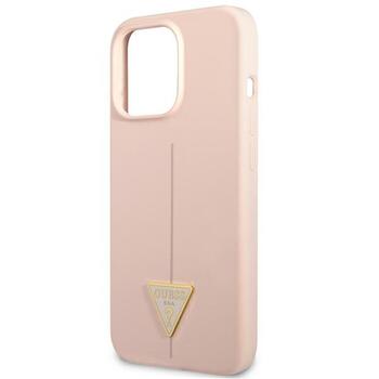 Guess GUHCP13LSLTGP Silicone Triangle Hardcase Aizsargapvalks priekš iPhone 13 Pro / 13 6,1