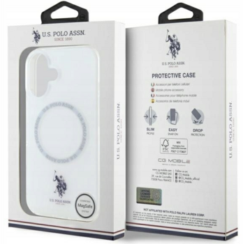 US Polo IML Ring MagSafe Защитный Чехол для Apple iPhone 16 (USHMP16SHOCLDPW)