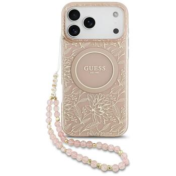 Guess IML Flowers Electro Pearl Strap MagSafe Case Чехол для Apple iPhone 17 Pro Max (GUHMP17XHCPOFPP)