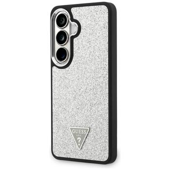 Case Guess Fixed Glitter Triangle MagSafe Защитный чехол для Samsung Galaxy S26 / серебристый (GUHMS26SPFGTSCMS)