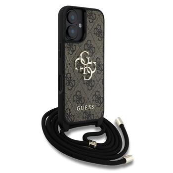 Guess PU 4G Metal Logo Crossbody Strap Case Защитный чехол для Apple iPhone 16 (GUHCP16SP4GMGCRW)