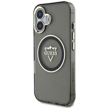 Guess IML Metal Mountain Logo MagSafe Case Защитный чехол для iPhone 16 / чёрный (GUHMP16SHFGTMSLSK)