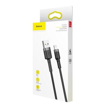 Baseus Cafule USB Lightning Кабель для зарядки 2.4A 0.5m / серый/чёрный (CALKLF-AG1)