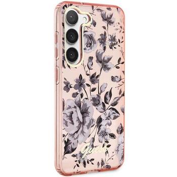Guess GUHCS23MHCFWSP Flower Collection Защитный чехол для Samsung Galaxy S23+ S916 / розовый (GUHCS23MHCFWSP)