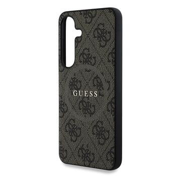 Guess PU Leather 4G Colored Ring MagSafe Case Защитный чехол для Samsung Galaxy S25 / коричневый (GUHMS25SG4GFRW)
