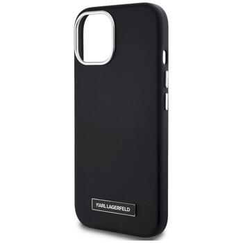 Karl Lagerfeld FW Metal Plate MagSafe Case Защитный чехол для iPhone 15 / чёрный (KLHMP15SPGMSRPK)