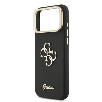 Guess PU Grained 4G Logo Stand Camera Frame Case Защитный чехол для iPhone 17 Pro Max / чёрный (GUHCP17XPCS4GSK)