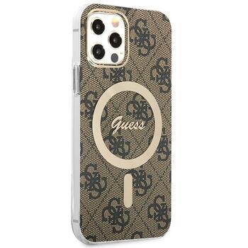 Guess Set GUBPP12MH4EACSW Case+ Charger Защитный чехол для iPhone 12/12 Pro / коричневый hard case 4G Print MagSafe (GUBPP12MH4EACSW)