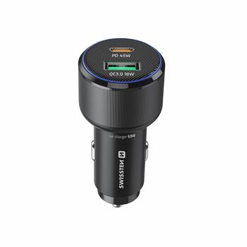 Swissten Automašīnas lādētājs USB-C PD / USB 63W (20111903)