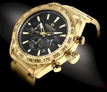 Giewont Chronograph Sapphire Vīriešu pulkstenis / zeltains/melns (GW9580-B4)