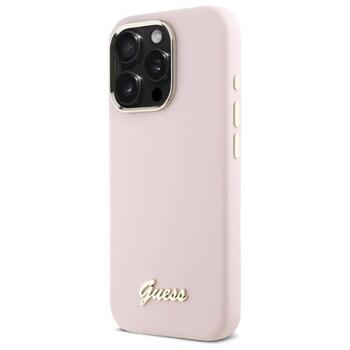 Guess GUHCP16LSMBSLP Hardcase Silicone Script Metal Logo & Frame Защитный чехол для iPhone 16 Pro 6.3