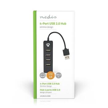 Nedis UHUBU2420BK USB Hubs - Sadalītājs (UHUBU2420BK)