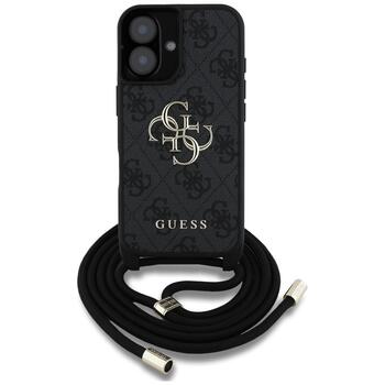 Guess PU 4G Metal Logo Crossbody Strap Case Чехол для iPhone 16 (GUHCP16SP4GMGCRK)