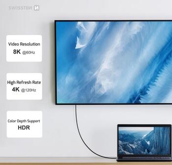 Swissten TB3 & TB4 / USB 4.0 / 8K@60Hz / 40 Gb/s / 240W USB-C Datu un Video kabelis 1.5m (72501204)
