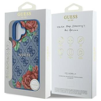 Guess GUHMP16SP4ROPEMCB Hardcase 4G Flowers Print MagSafe Aizsargapvalks priekš iPhone 16 6.1