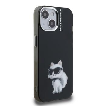 Karl Lagerfeld IML Aquarelle Choupette Aizsargapvalks priekš iPhone 15 / melns (KLHCP15SHMCHAQK)