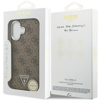 Case Guess 4G Triangle Logo MagSafe Защитный чехол для iPhone 17 / коричневый (GUHMP17SP4TSRCMW)