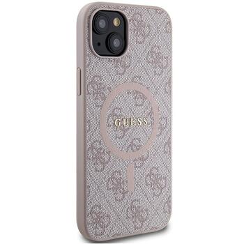 Guess 4G Collection Leather Metal Logo MagSafe Чехол для Apple iPhone 13 / 14 / 15 (GUHMP14SG4GFRP)