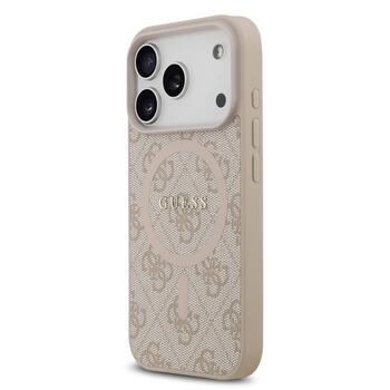 Guess PU Leather 4G Colored Ring MagSafe Case Защитный чехол для iPhone 17 Pro / розовый (GUHMP17LG4GFRP)