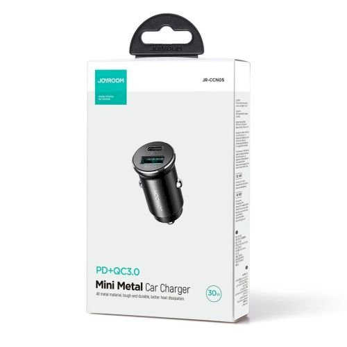 Joyroom Car Charger Mini C+U Automašīnas lādētājs 30W / melns (JR-CCN05-BLK)