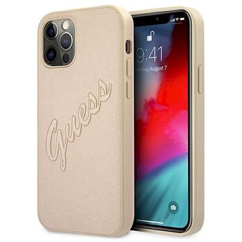 Guess GUHCP12LRSAVSLG Saffiano Vintage Script Защитный чехол для iPhone 12 Pro Max 6,7