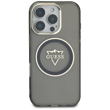 Guess IML Metal Mountain Logo MagSafe Case Защитный чехол для iPhone 16 Pro / чёрный (GUHMP16LHFGTMSLSK)
