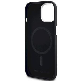 Karl Lagerfeld FW Metal Plate MagSafe Case Защитный чехол для iPhone 15 / чёрный (KLHMP15SPGMSRPK)