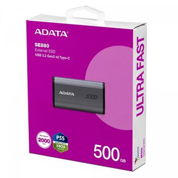 ADATA SE880 External SSD 500GB USB 3.2 Gen2 (AELI-SE880-500GCGY)