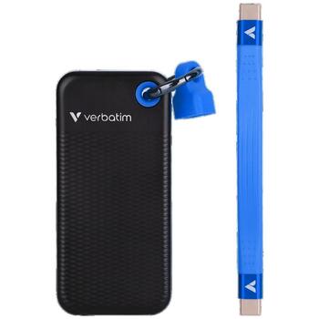 Verbatim Pocket SSD Внешний накопитель 512GB USB-C 3.2 gen.2 / чёрный-синий (32283)