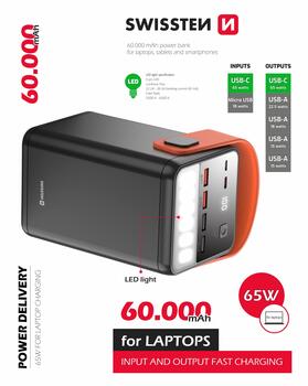 Swissten Power Line Power Bank 60 000 mAh / 65W (22013943)