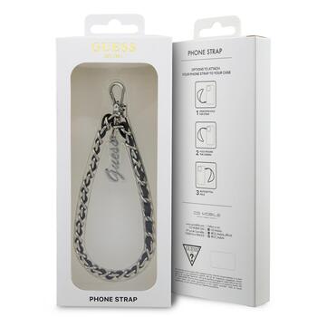 Guess pendant GUSTSASSK Ремешок на шею для телефонов Chain Metal Logo Charm / чёрный (GUSTSASSK)